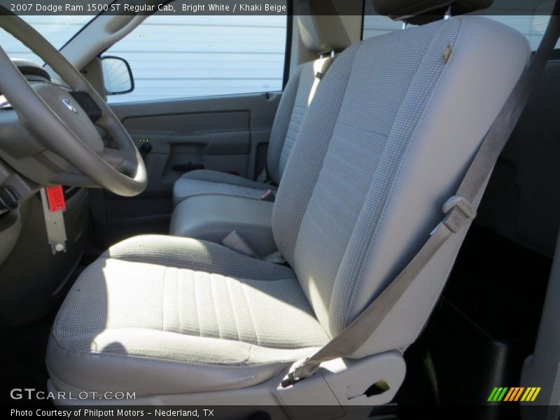 Bright White / Khaki Beige 2007 Dodge Ram 1500 ST Regular Cab