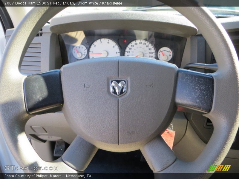 Bright White / Khaki Beige 2007 Dodge Ram 1500 ST Regular Cab