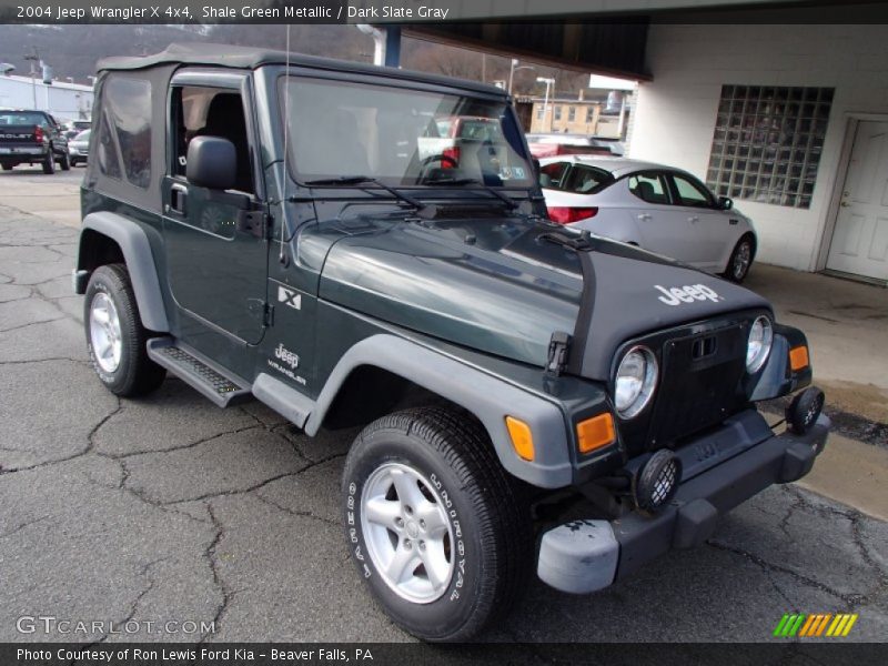 Shale Green Metallic / Dark Slate Gray 2004 Jeep Wrangler X 4x4