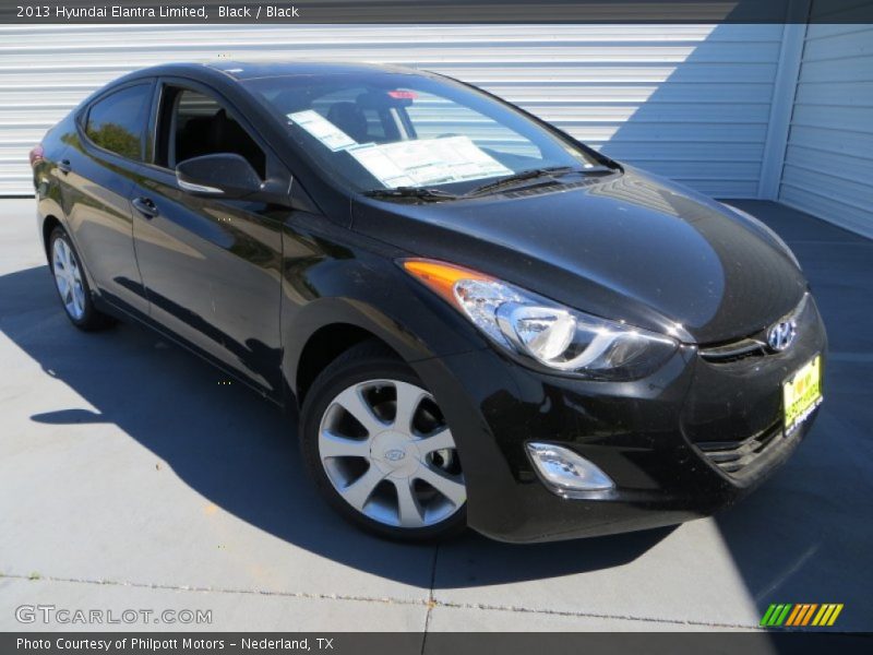 Black / Black 2013 Hyundai Elantra Limited