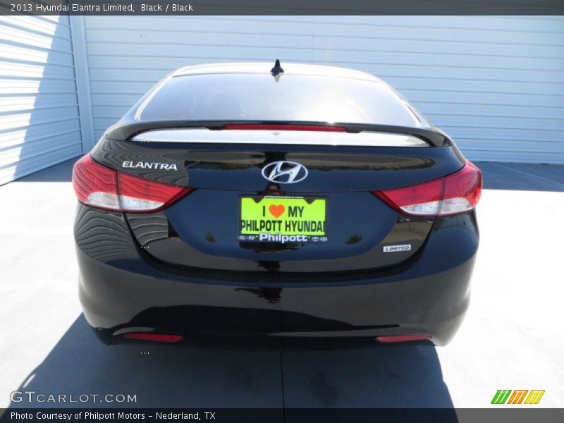 Black / Black 2013 Hyundai Elantra Limited