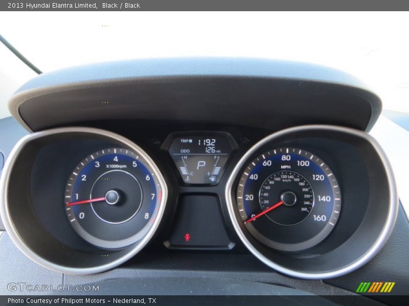 Black / Black 2013 Hyundai Elantra Limited