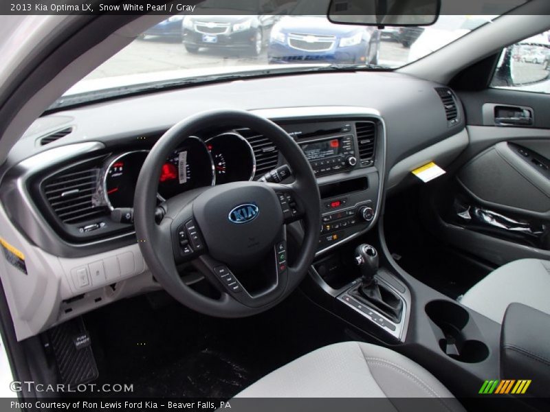 Snow White Pearl / Gray 2013 Kia Optima LX