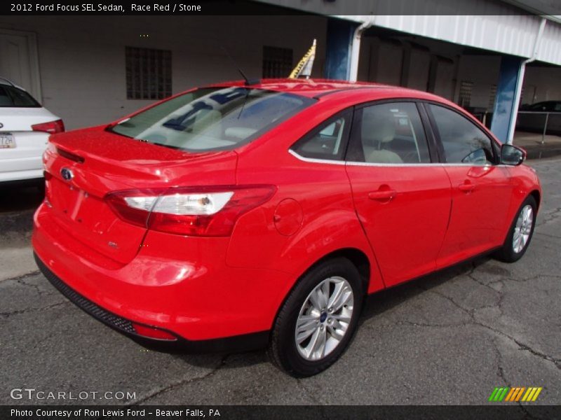 Race Red / Stone 2012 Ford Focus SEL Sedan