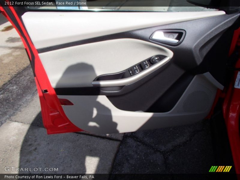 Race Red / Stone 2012 Ford Focus SEL Sedan