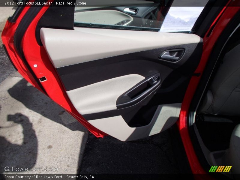 Race Red / Stone 2012 Ford Focus SEL Sedan