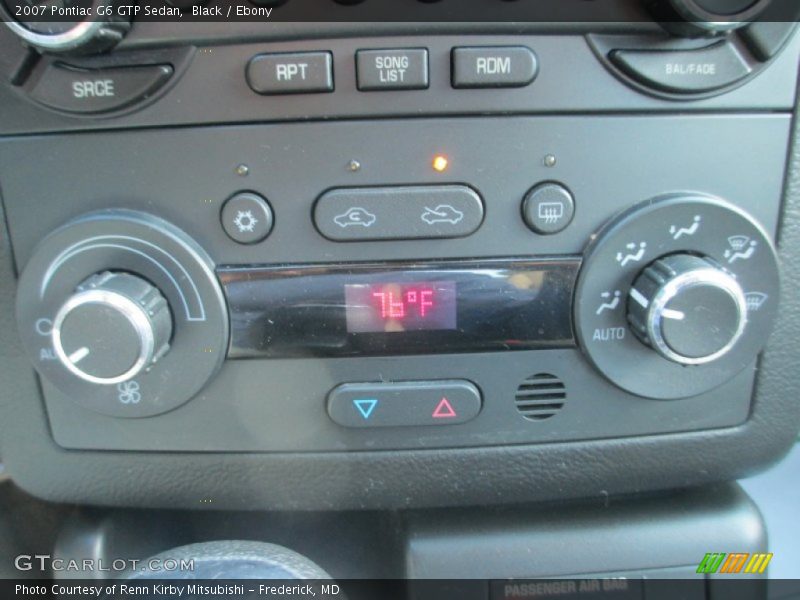 Controls of 2007 G6 GTP Sedan