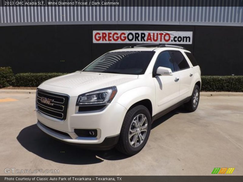 White Diamond Tricoat / Dark Cashmere 2013 GMC Acadia SLT