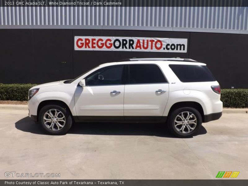 White Diamond Tricoat / Dark Cashmere 2013 GMC Acadia SLT