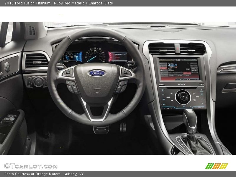Ruby Red Metallic / Charcoal Black 2013 Ford Fusion Titanium