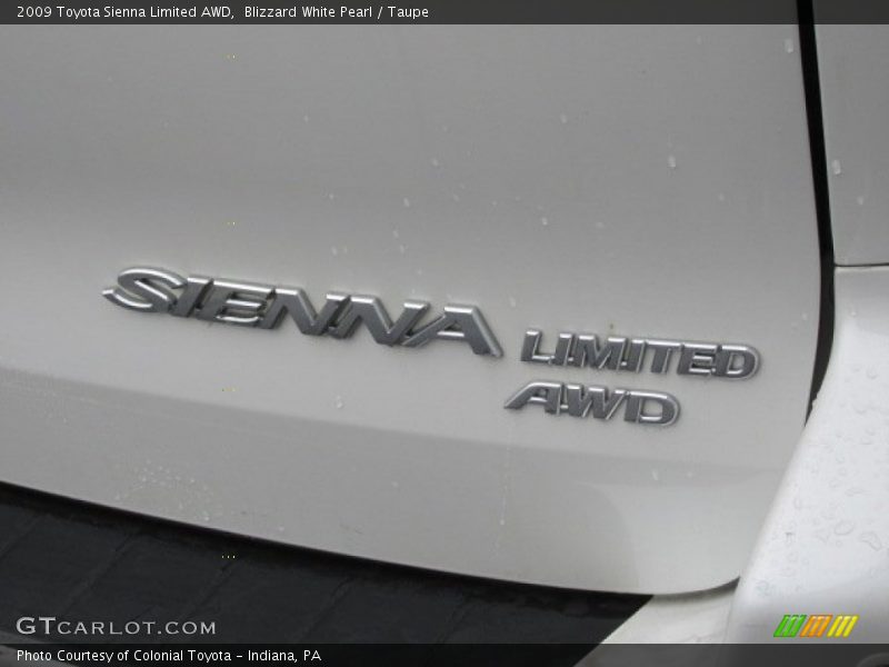 Blizzard White Pearl / Taupe 2009 Toyota Sienna Limited AWD