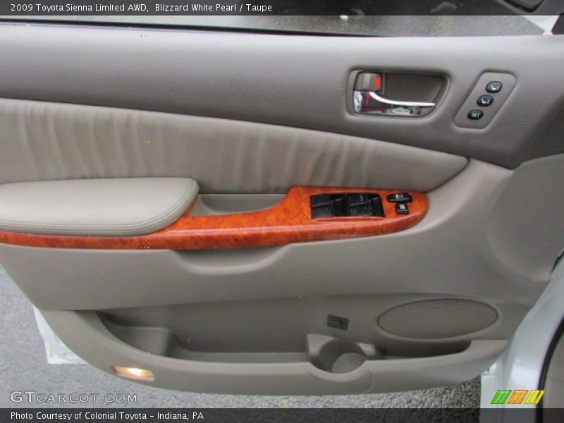 Blizzard White Pearl / Taupe 2009 Toyota Sienna Limited AWD