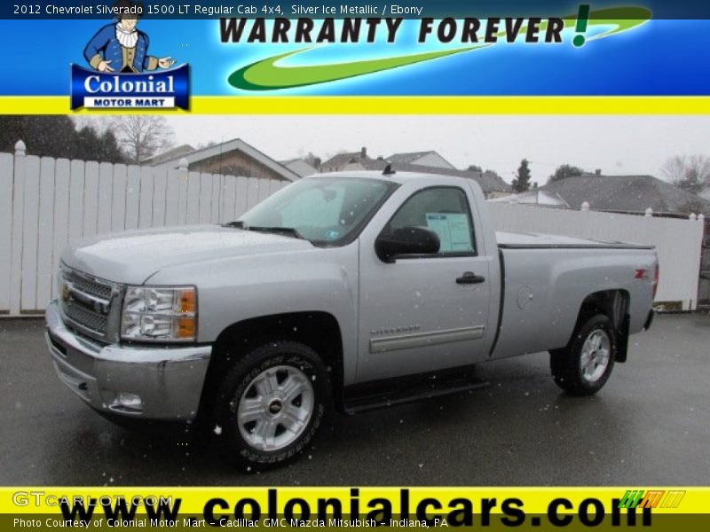 Silver Ice Metallic / Ebony 2012 Chevrolet Silverado 1500 LT Regular Cab 4x4
