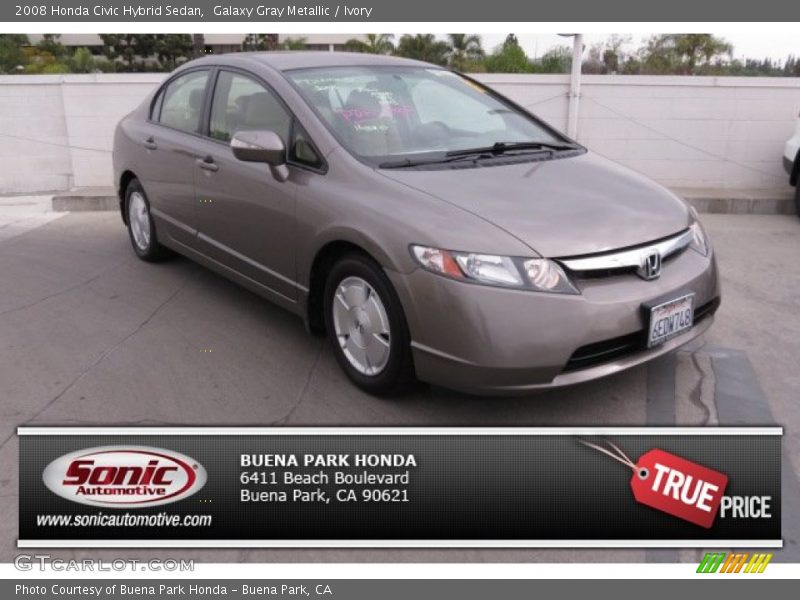 Galaxy Gray Metallic / Ivory 2008 Honda Civic Hybrid Sedan