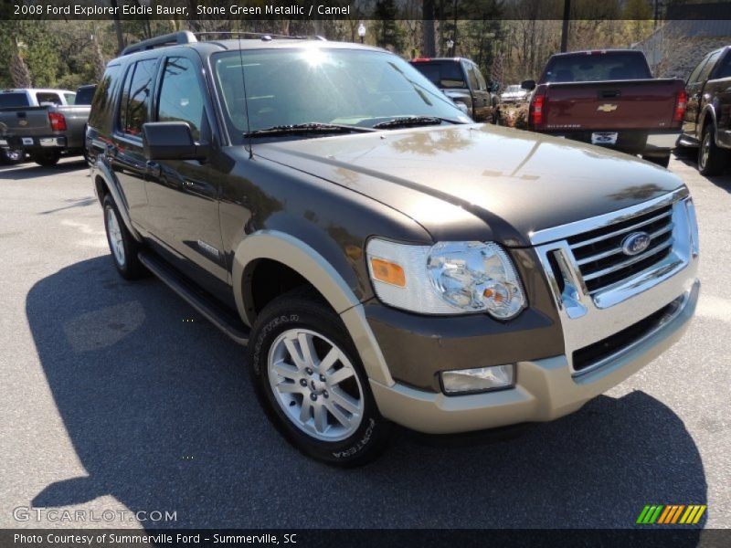 Stone Green Metallic / Camel 2008 Ford Explorer Eddie Bauer