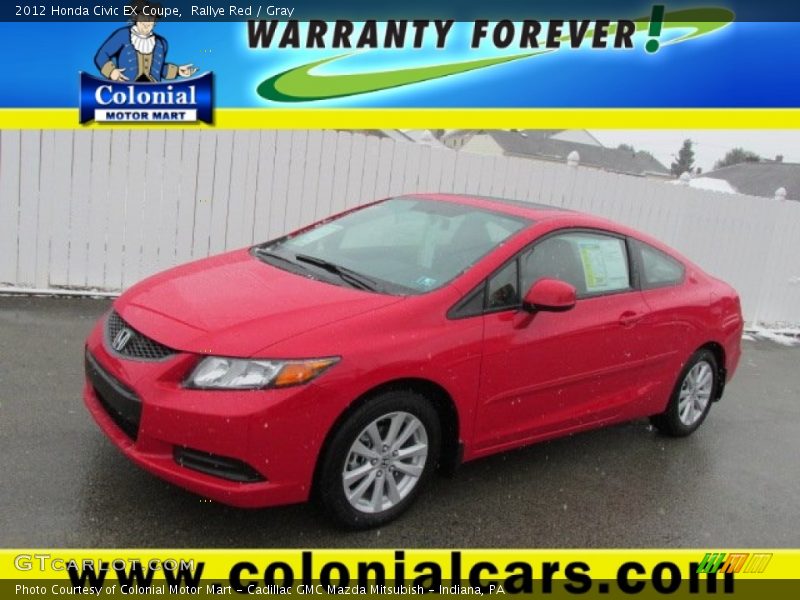 Rallye Red / Gray 2012 Honda Civic EX Coupe