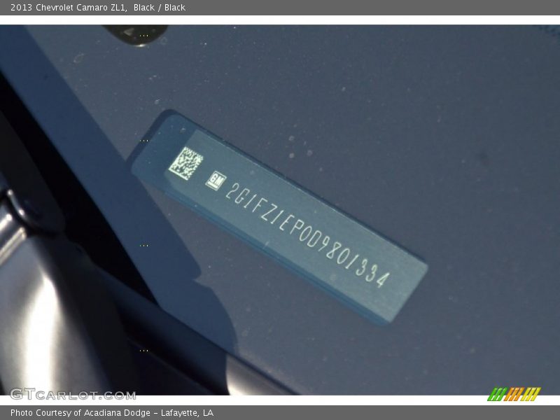 Black / Black 2013 Chevrolet Camaro ZL1