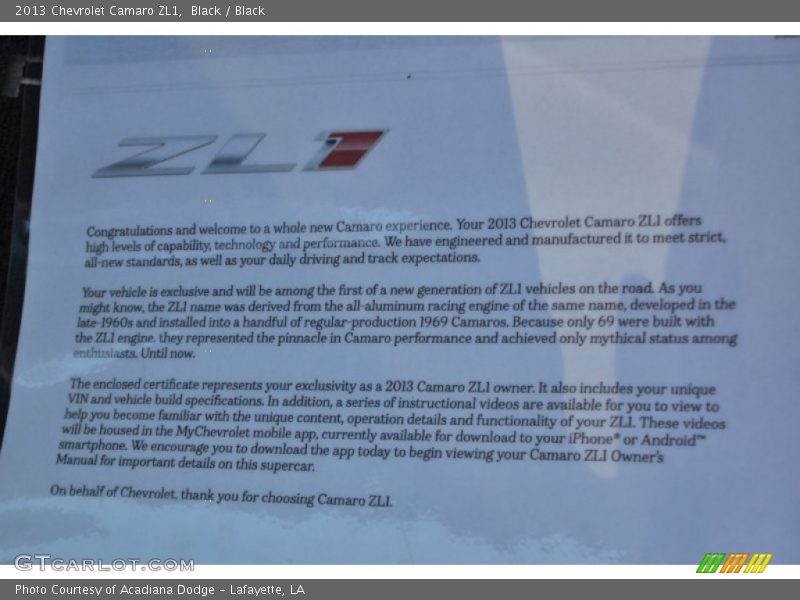Black / Black 2013 Chevrolet Camaro ZL1