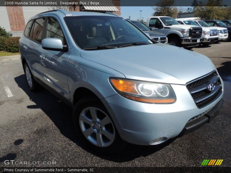Deepwater Blue / Beige 2008 Hyundai Santa Fe Limited
