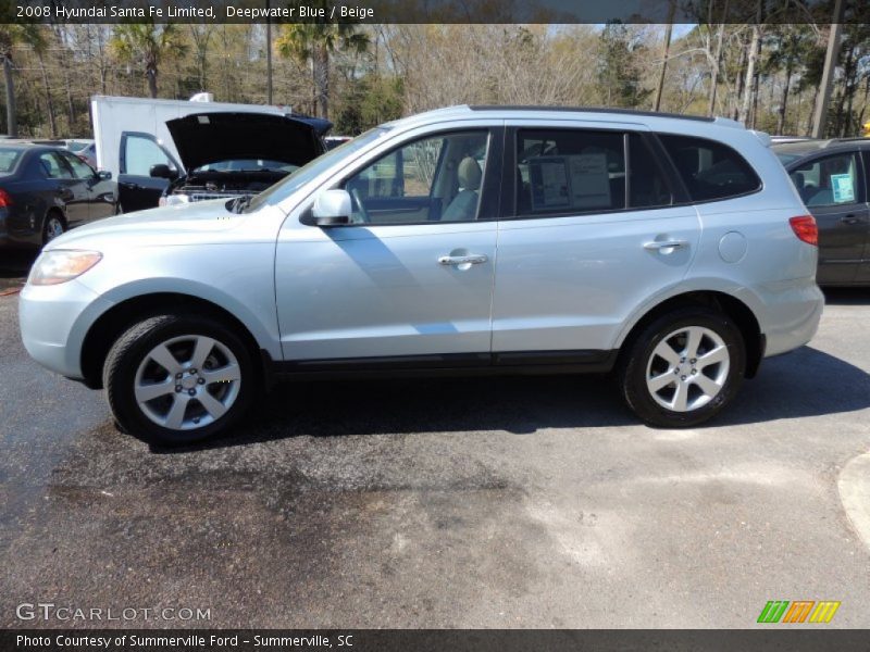 Deepwater Blue / Beige 2008 Hyundai Santa Fe Limited
