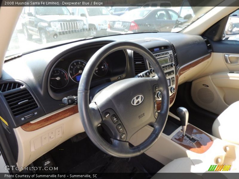 Deepwater Blue / Beige 2008 Hyundai Santa Fe Limited