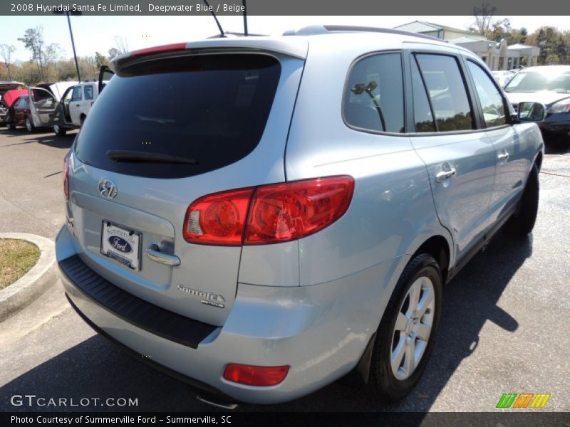 Deepwater Blue / Beige 2008 Hyundai Santa Fe Limited