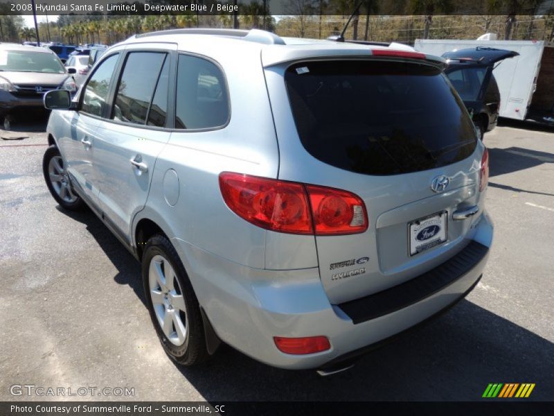 Deepwater Blue / Beige 2008 Hyundai Santa Fe Limited