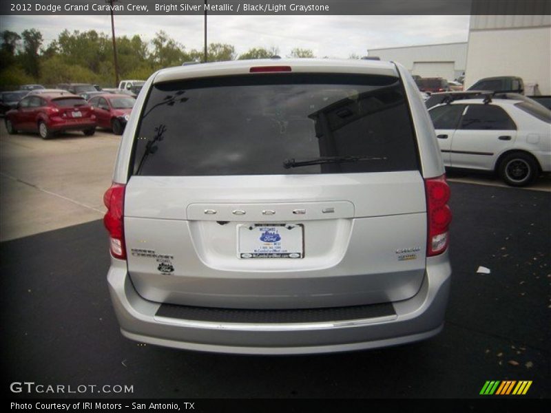 Bright Silver Metallic / Black/Light Graystone 2012 Dodge Grand Caravan Crew