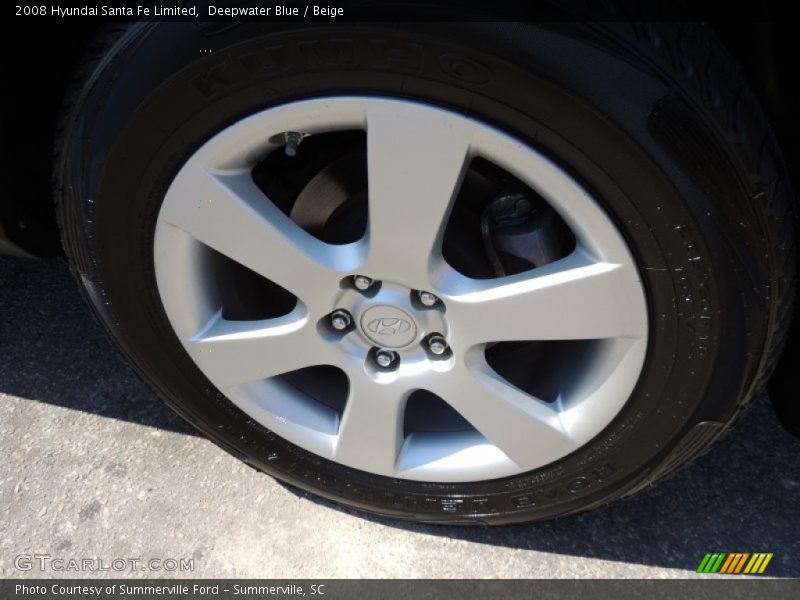 Deepwater Blue / Beige 2008 Hyundai Santa Fe Limited