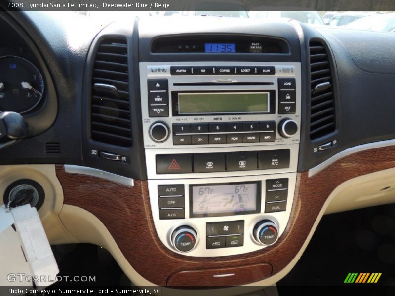 Deepwater Blue / Beige 2008 Hyundai Santa Fe Limited