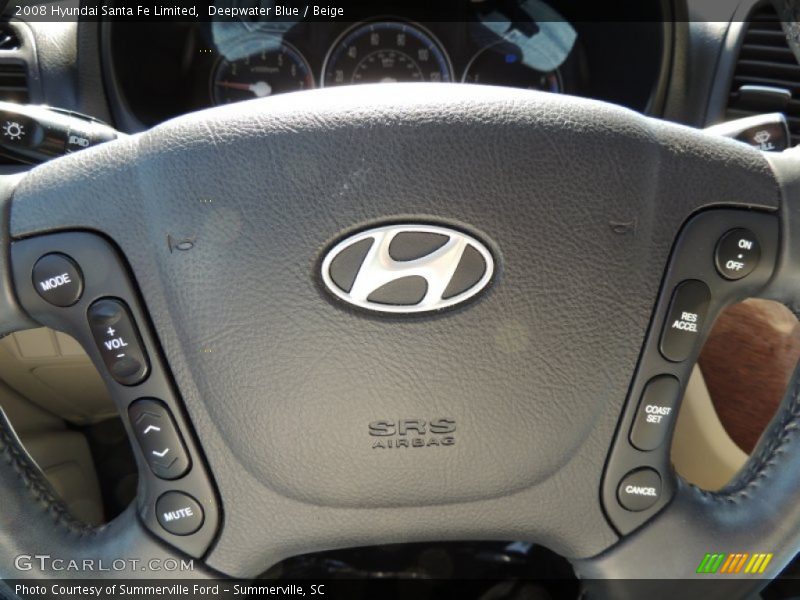 Deepwater Blue / Beige 2008 Hyundai Santa Fe Limited