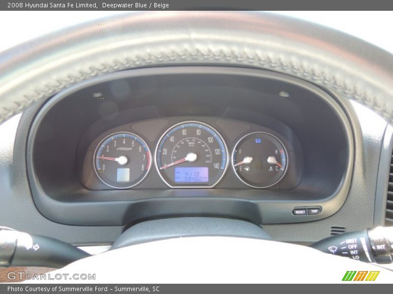 Deepwater Blue / Beige 2008 Hyundai Santa Fe Limited