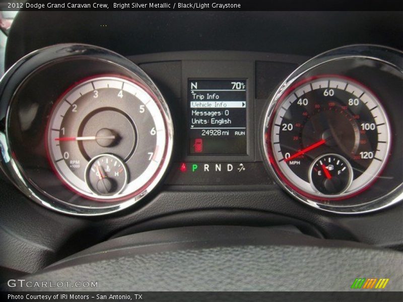 Bright Silver Metallic / Black/Light Graystone 2012 Dodge Grand Caravan Crew
