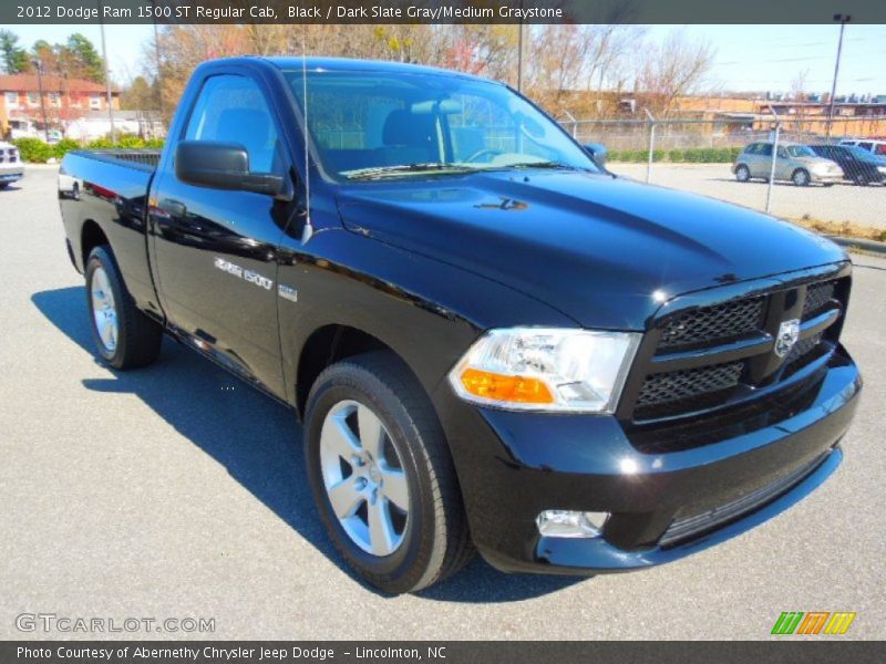 Black / Dark Slate Gray/Medium Graystone 2012 Dodge Ram 1500 ST Regular Cab