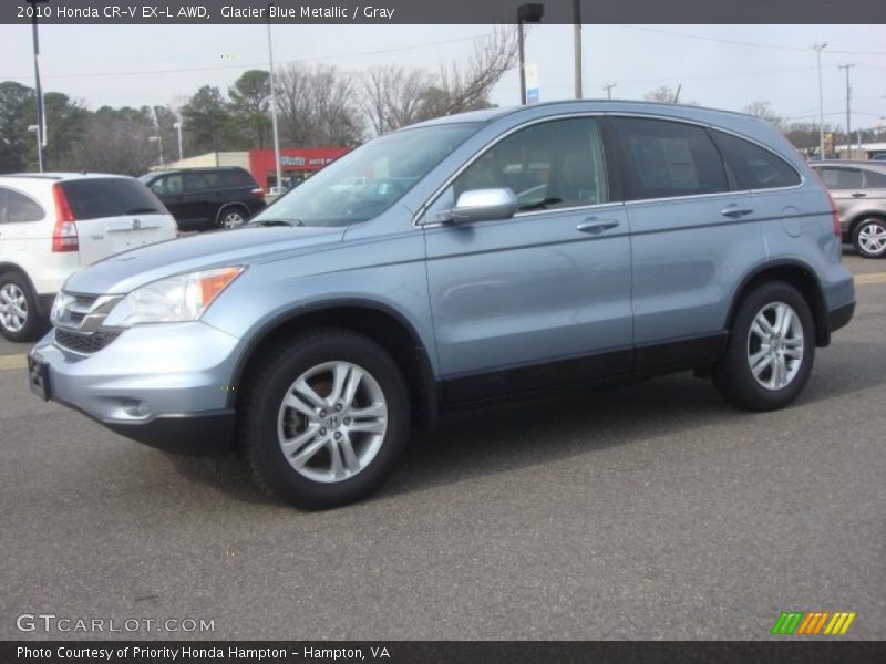 Glacier Blue Metallic / Gray 2010 Honda CR-V EX-L AWD