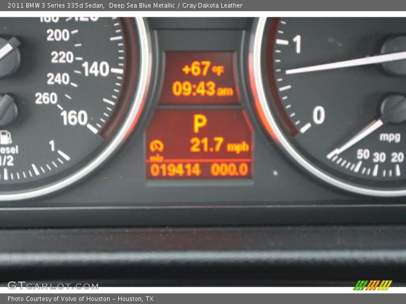 Deep Sea Blue Metallic / Gray Dakota Leather 2011 BMW 3 Series 335d Sedan
