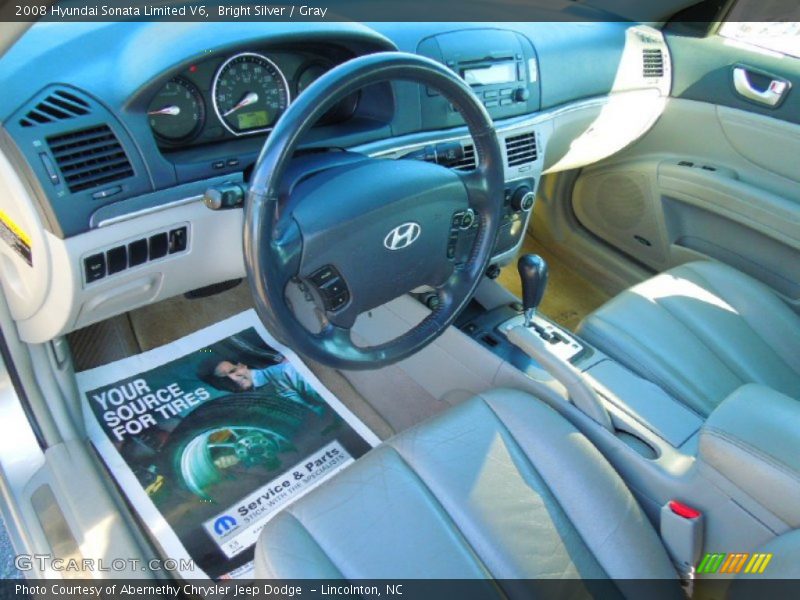 Bright Silver / Gray 2008 Hyundai Sonata Limited V6