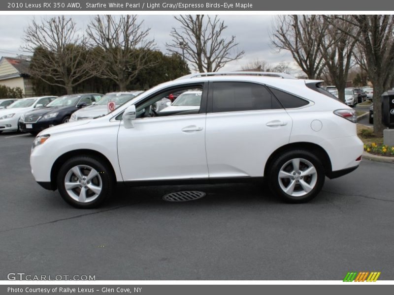 Starfire White Pearl / Light Gray/Espresso Birds-Eye Maple 2010 Lexus RX 350 AWD