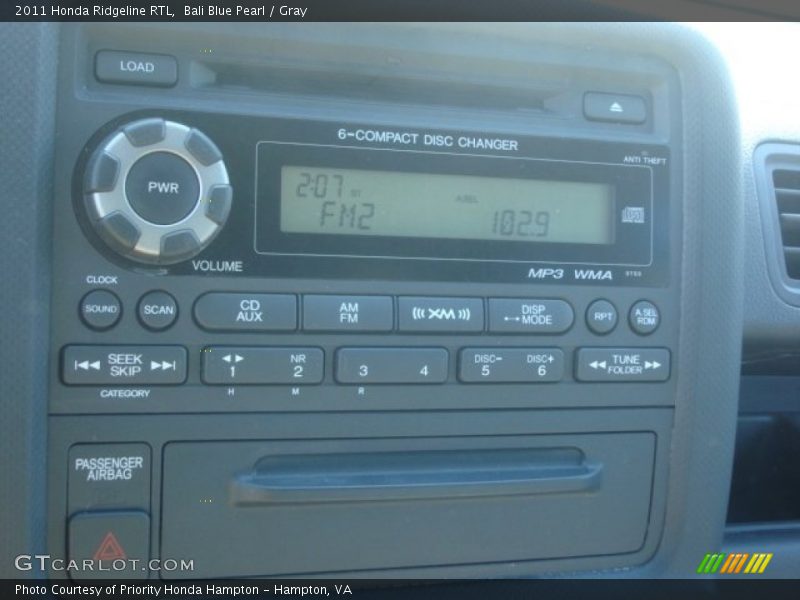 Bali Blue Pearl / Gray 2011 Honda Ridgeline RTL