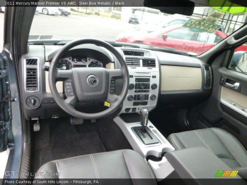 Steel Blue Metallic / Black 2011 Mercury Mariner Premier V6 AWD
