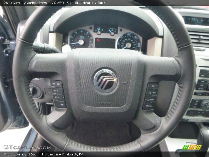 Steel Blue Metallic / Black 2011 Mercury Mariner Premier V6 AWD