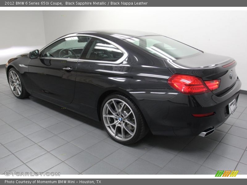 Black Sapphire Metallic / Black Nappa Leather 2012 BMW 6 Series 650i Coupe