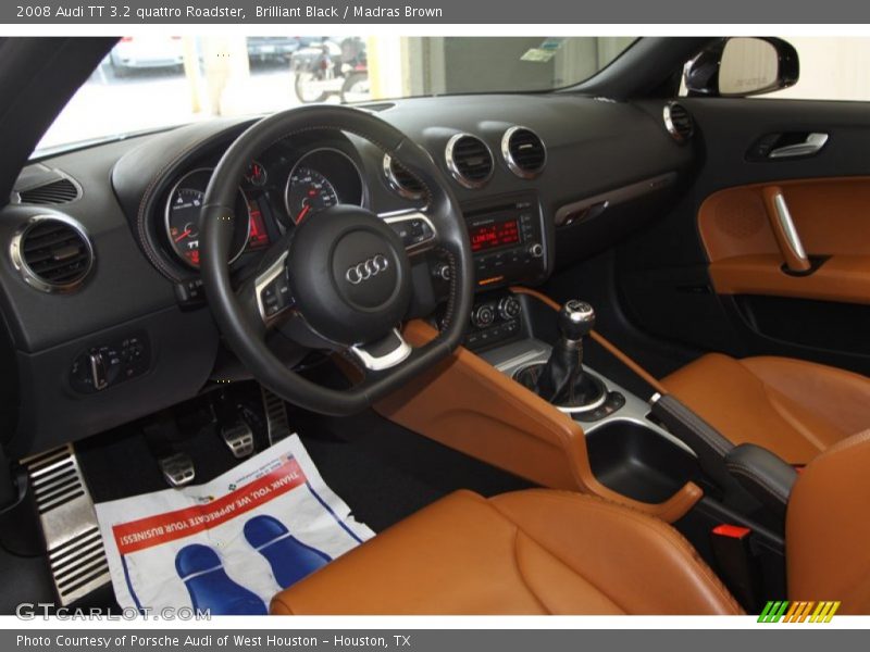 Brilliant Black / Madras Brown 2008 Audi TT 3.2 quattro Roadster