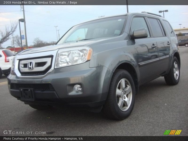 Nimbus Gray Metallic / Beige 2009 Honda Pilot EX-L