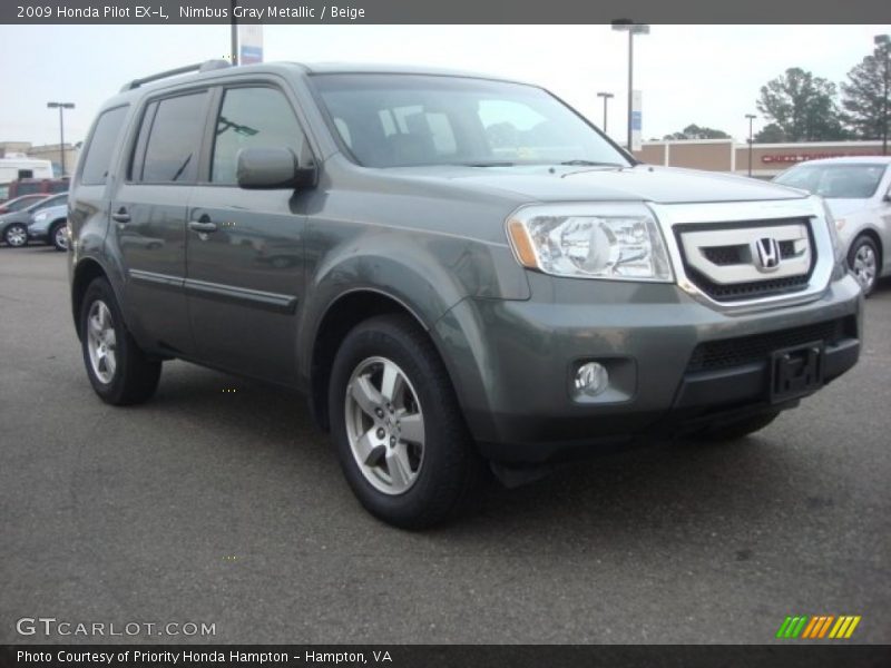 Nimbus Gray Metallic / Beige 2009 Honda Pilot EX-L