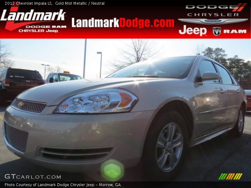 Gold Mist Metallic / Neutral 2012 Chevrolet Impala LS