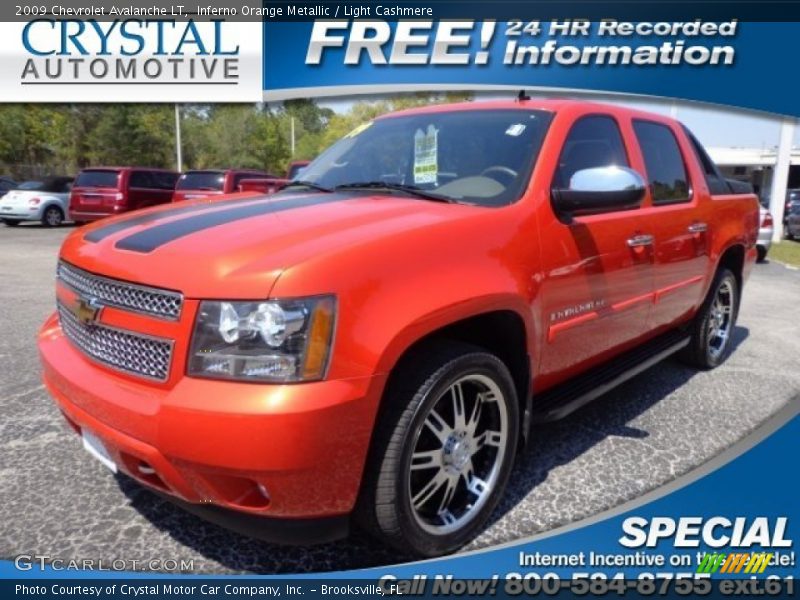 Inferno Orange Metallic / Light Cashmere 2009 Chevrolet Avalanche LT