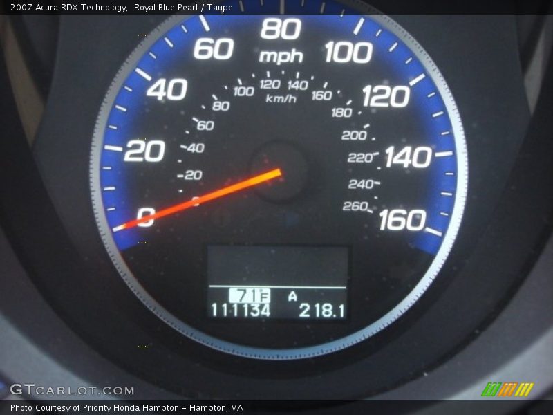 Royal Blue Pearl / Taupe 2007 Acura RDX Technology