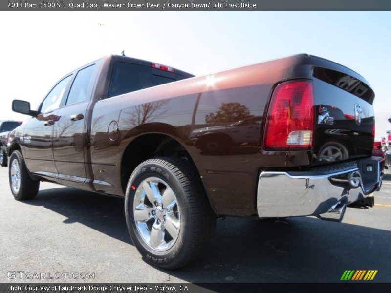 Western Brown Pearl / Canyon Brown/Light Frost Beige 2013 Ram 1500 SLT Quad Cab