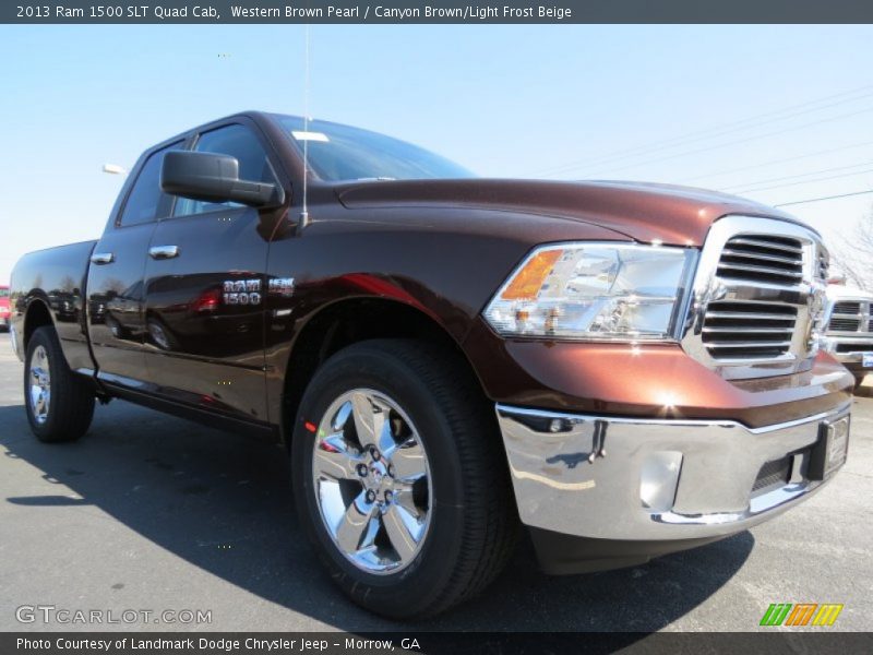 Western Brown Pearl / Canyon Brown/Light Frost Beige 2013 Ram 1500 SLT Quad Cab